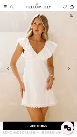 Sökes! Vit klänning från Hello Molly - Vit kort klänning från Hello Molly modell Lemonade dreams