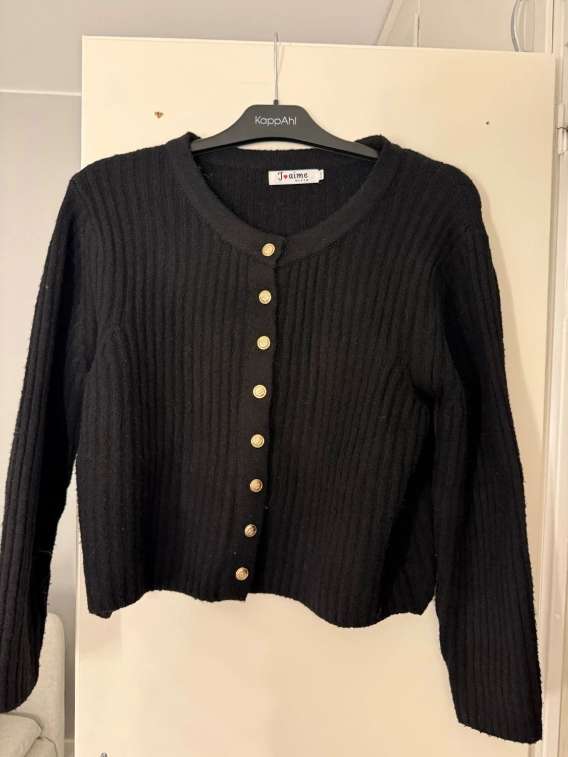 Svart ribbad kofta - 1