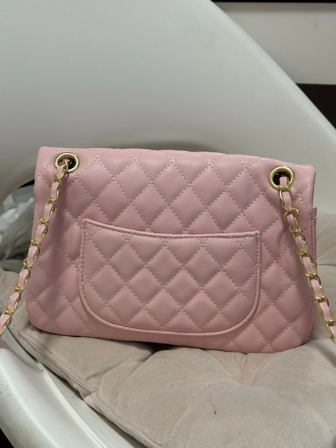 Rosa quiltad  handväska - 1