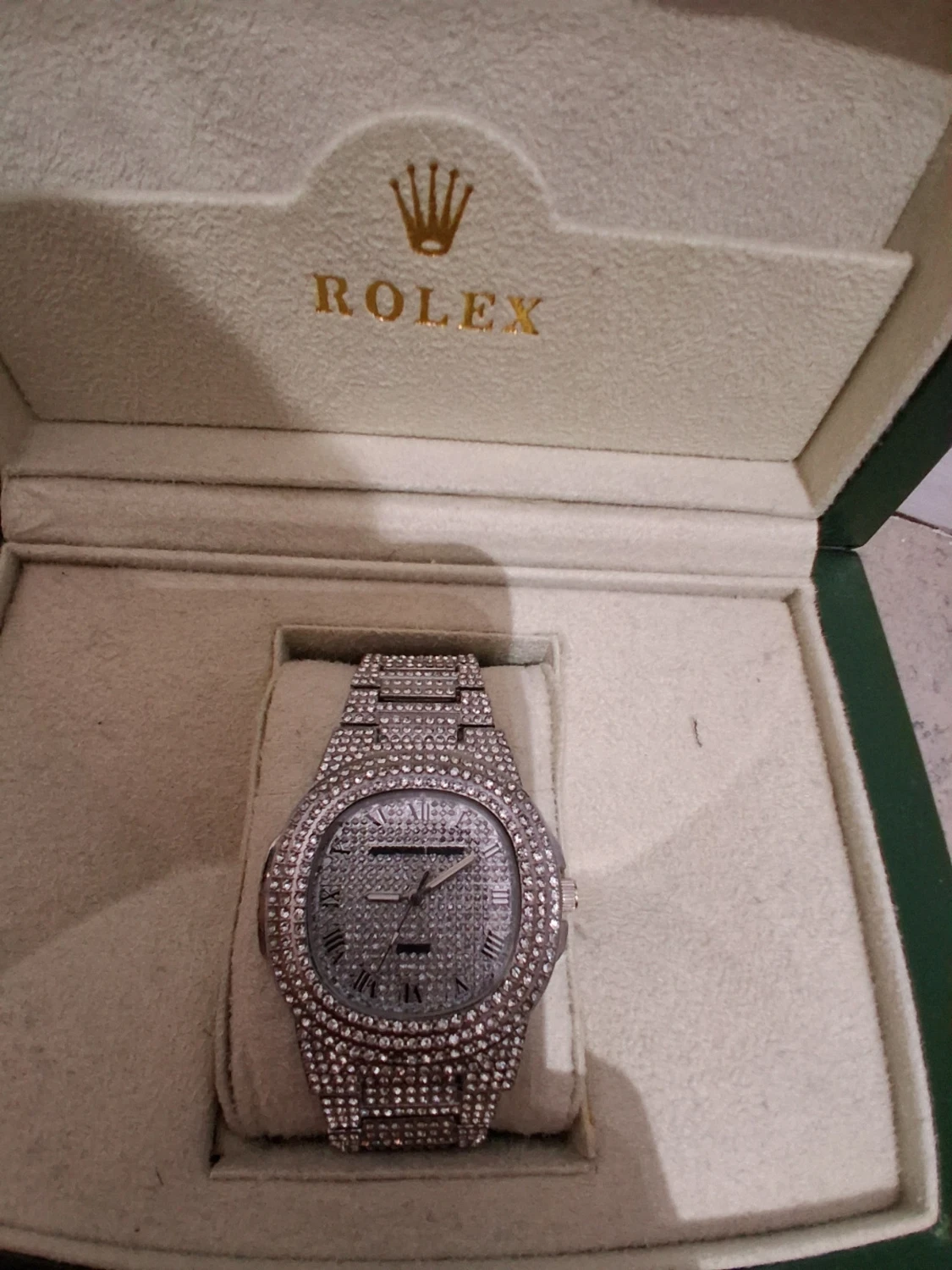 Silver klocka med rolle box - 1