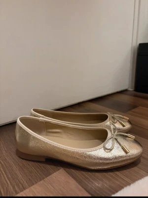 Fina ballerinaskor - Använda en gång. I fint skick. Nypris: 689kr. Har en liiiten repa som syns på sista bilden.