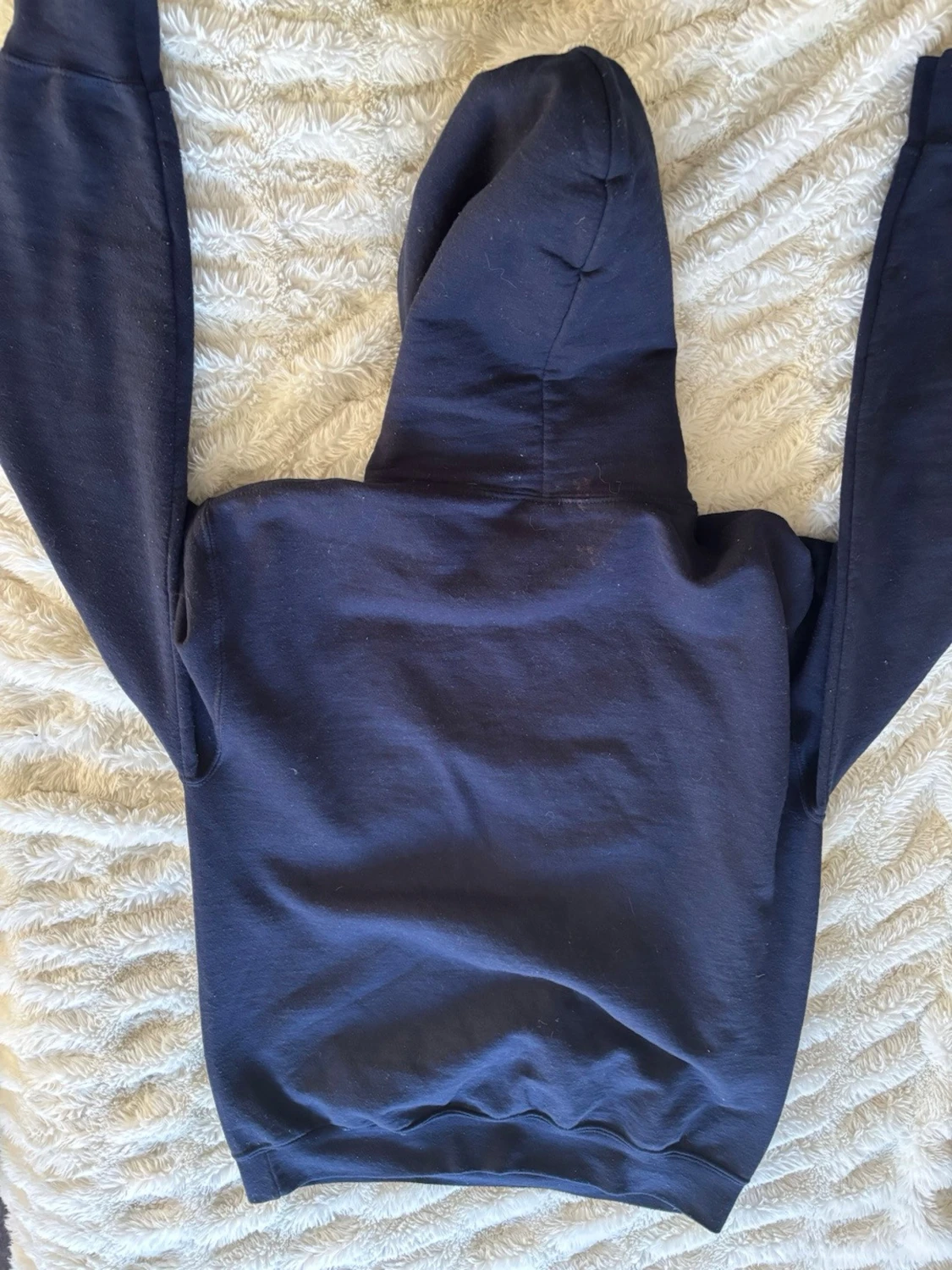 Mörkblå hoodie med stjärntryck - 1