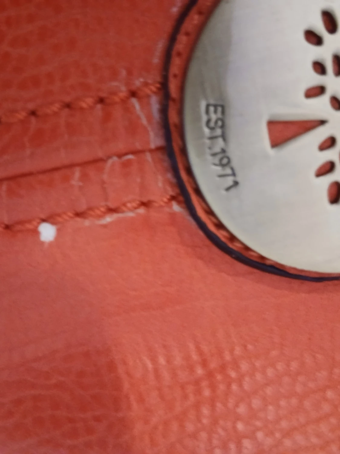 Orange handväska med flätade handtag - 3