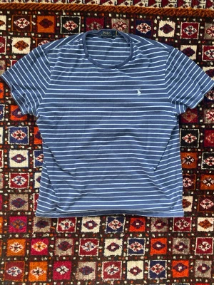 Vintage Ralph Lauren randig T-shirt  - Säljer en otroligt snygg Ralph lauren T-shirt som är i otroligt bra skick. Tröjan är i storlek L men passar M. Hör av dig vid frågor om tröjan! 