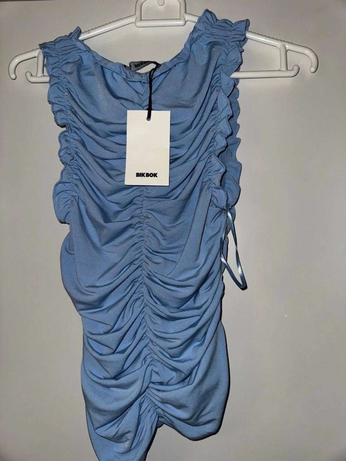 Blå ruched linnetopp från Bik Bok - 1