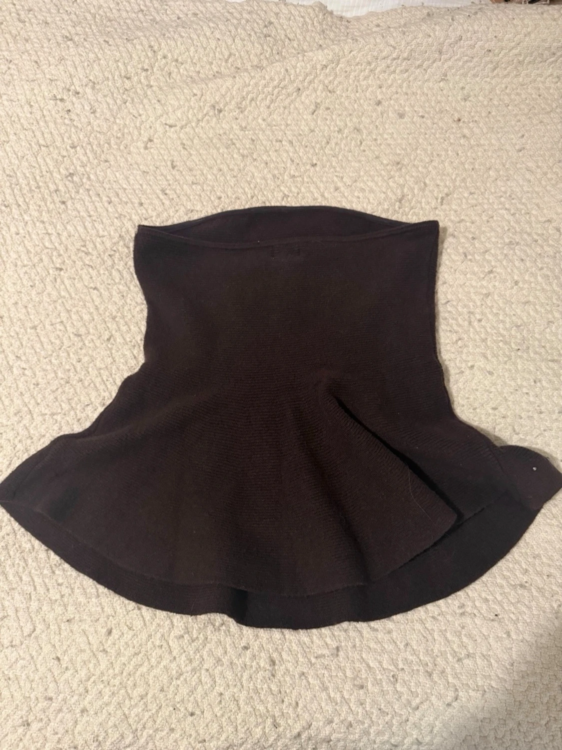 Brun stickad tubtopp med pärlor - 2