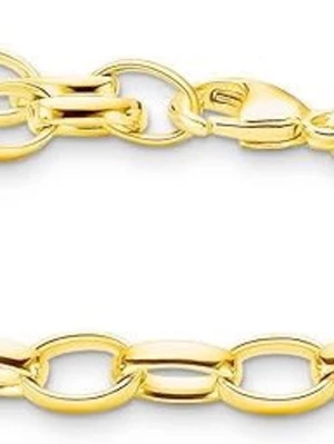 18K guldpläterat sterling silver Thomas Sabo - Snyggt charm-armband i guldpläterat silver med klassisk kedjedesign. Länkarna är ovala och har en blank finish som ger en stilren look. Perfekt accessoar för att lyfta vilken outfit som helst. Armbandet är 17 cm och ungefär S/M storleksmässigt. Aldrig använt, nypris på smycka ligger just nu på 1849kr!