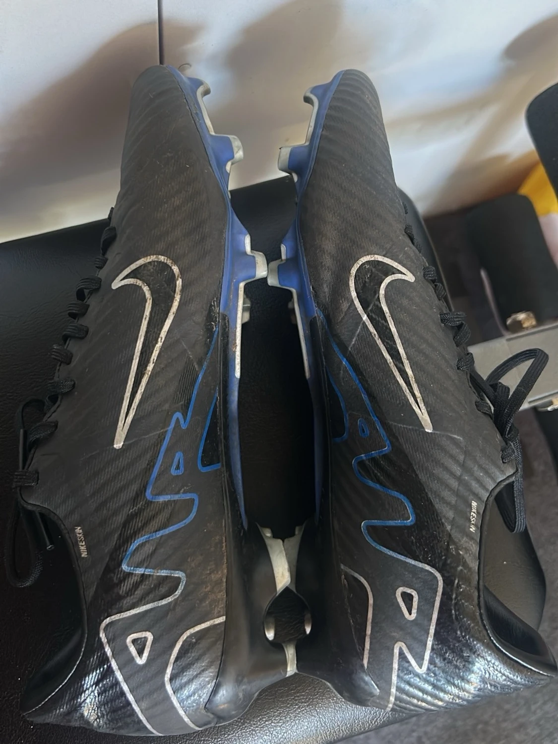 Svarta Nike fotbollsskor med dobbar pro - 2