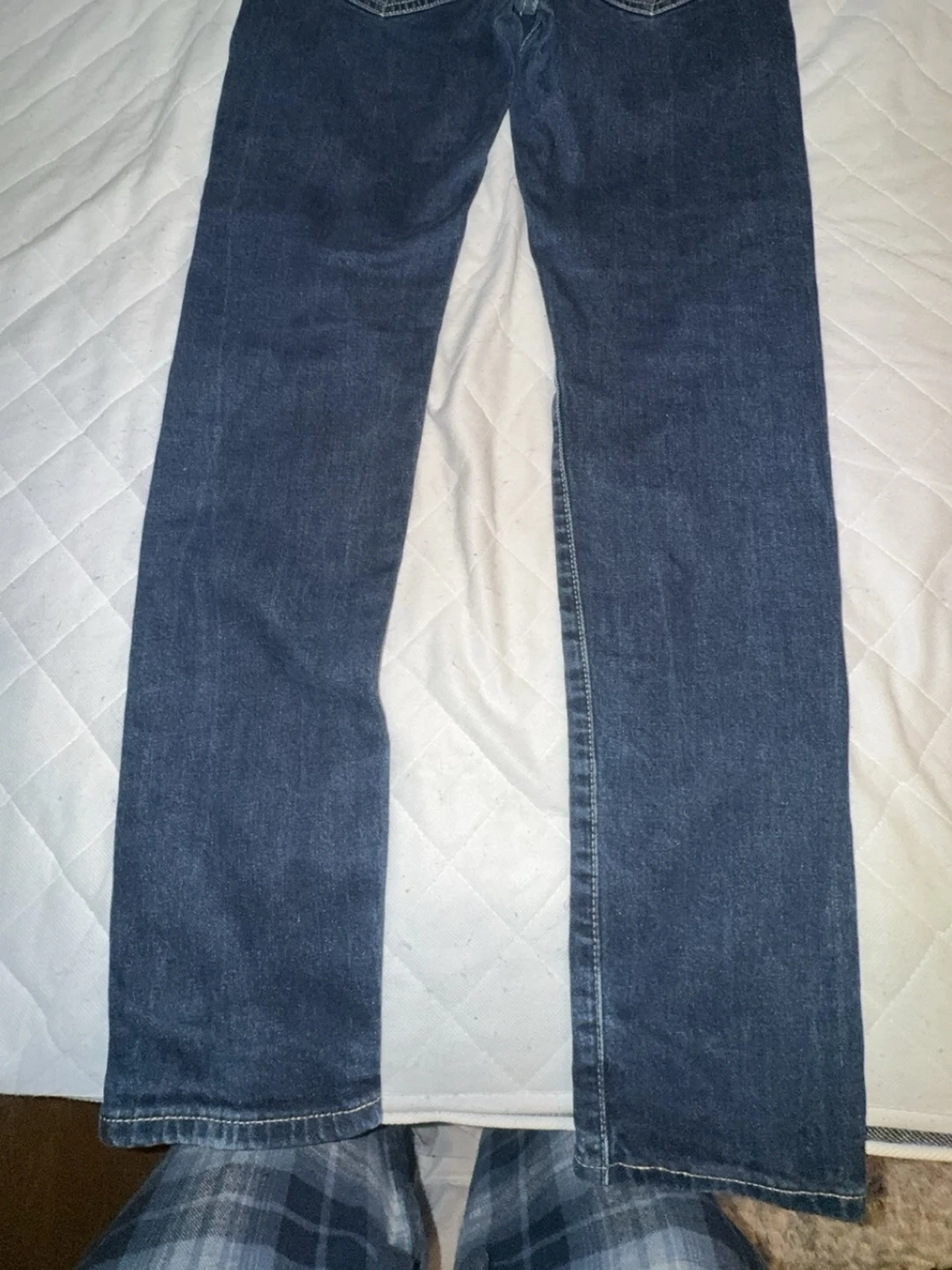 Blå raka jeans i klassisk modell - 1