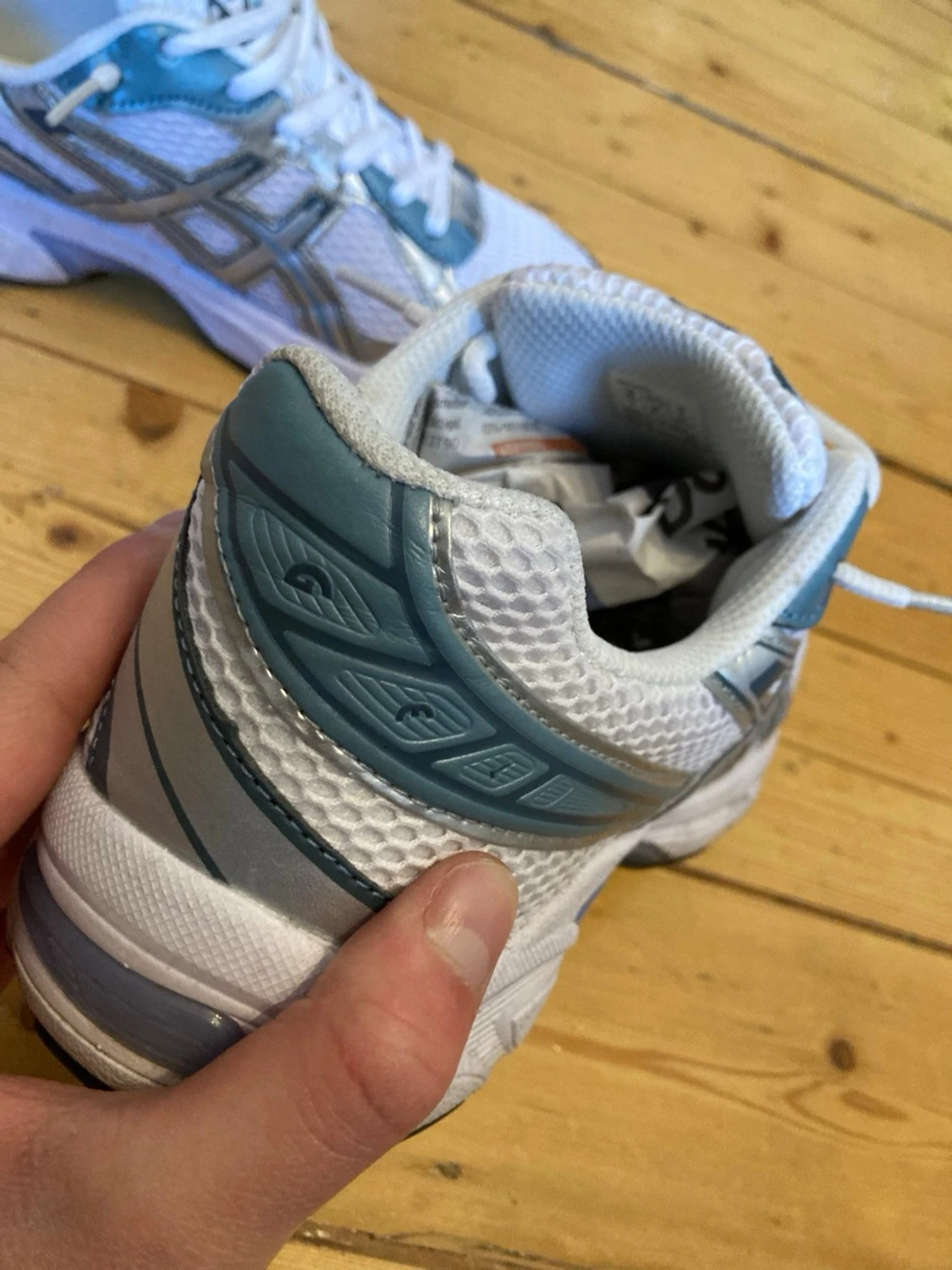 Asics Gel-1130 vita och blå sneakers - 5