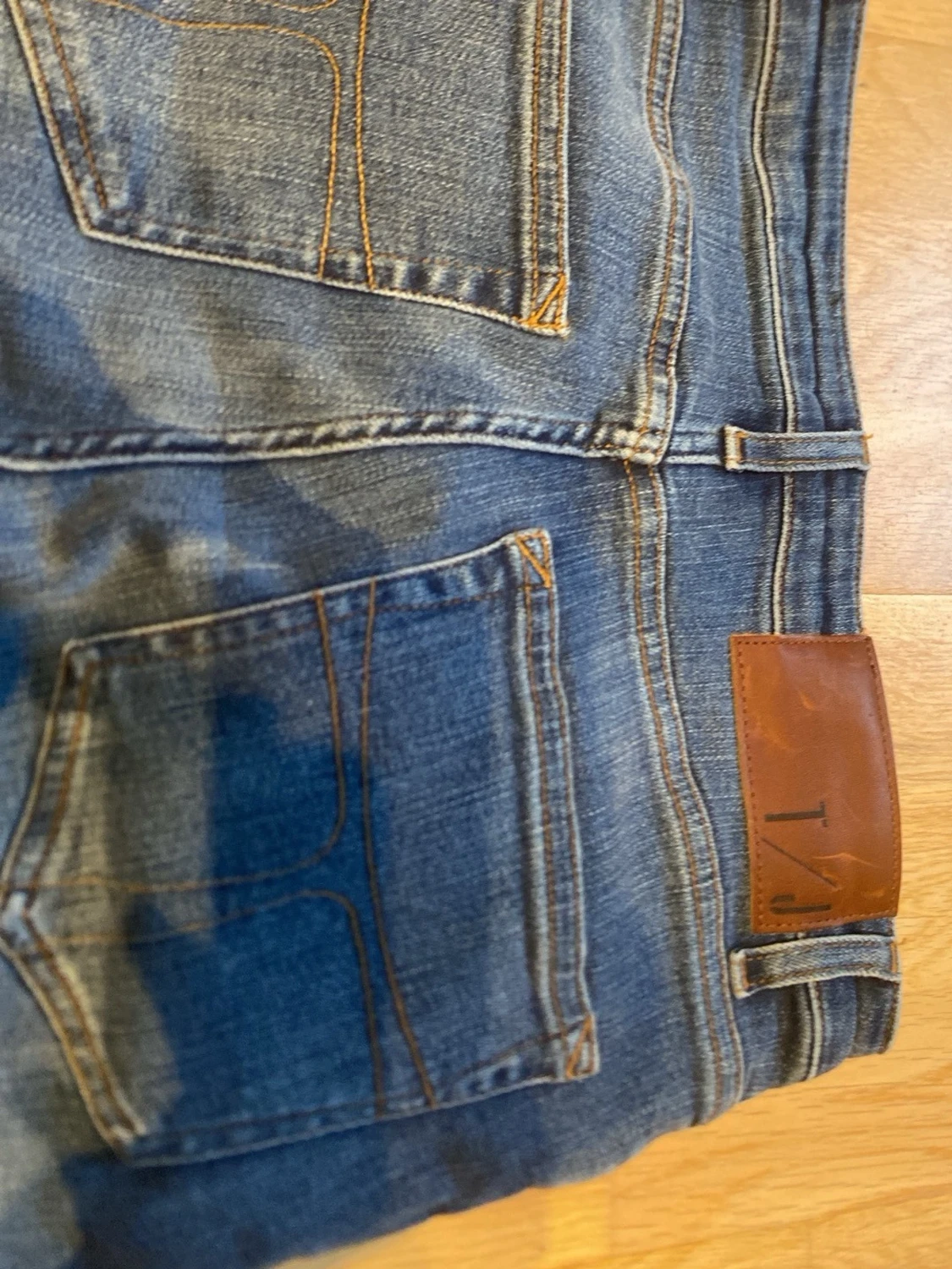 Blå raka jeans med fem fickor - 2