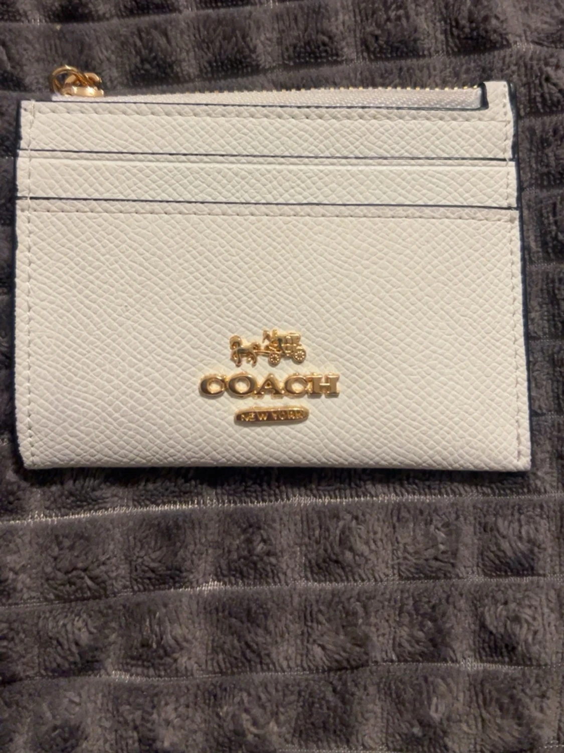 Vit kortplånbok från Coach