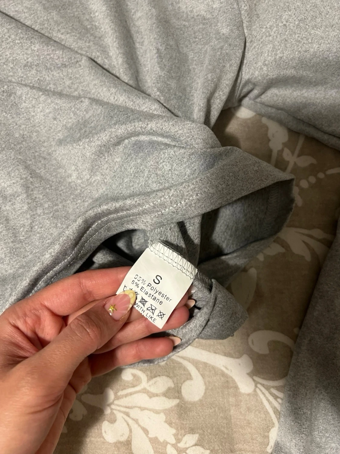 Grå långärmad topp i polyester - 1
