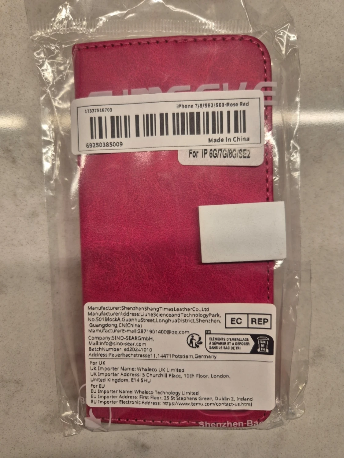 Rosa plånboksfodral i läder till iPhone - 1