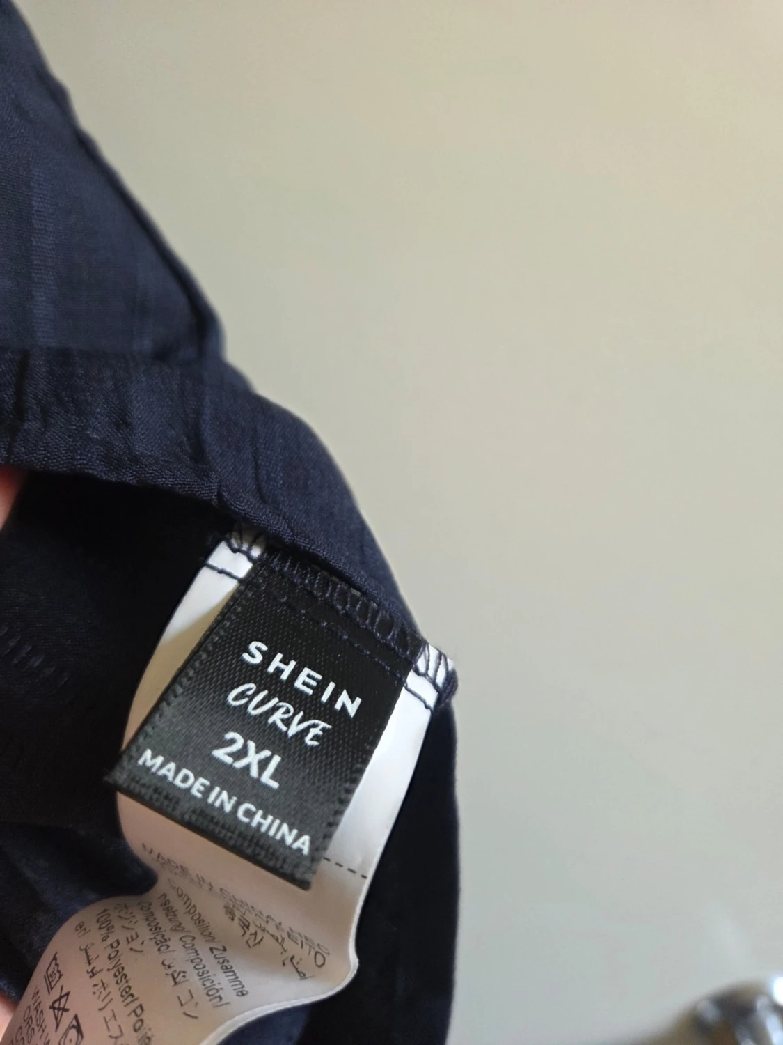 Mörkblå blus med dragkedja, XXL - 3