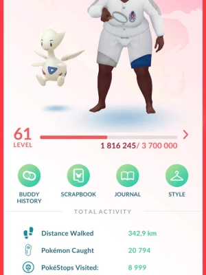 Pokémon GO digitalt spelkonto - Säljer ett Pokémon GO-konto på level 61 med över 20 000 fångade Pokémon och nästan 9 000 besökta PokéStops. Perfekt för dig som vill ta din Pokémon-resa till nästa nivå direkt! Kontot har en buddy och flera funktioner upplåsta. 54 shinys och jätte mycket mer