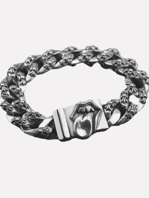 Chrome hearts x rolling stone bracelet  - 18cm , stainless steel 