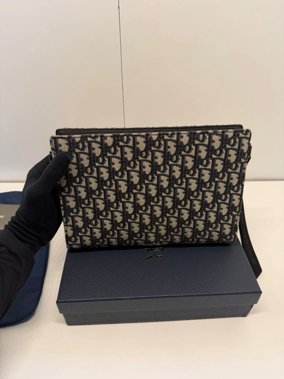 DlOR NAVY BLUE POUCH - 2