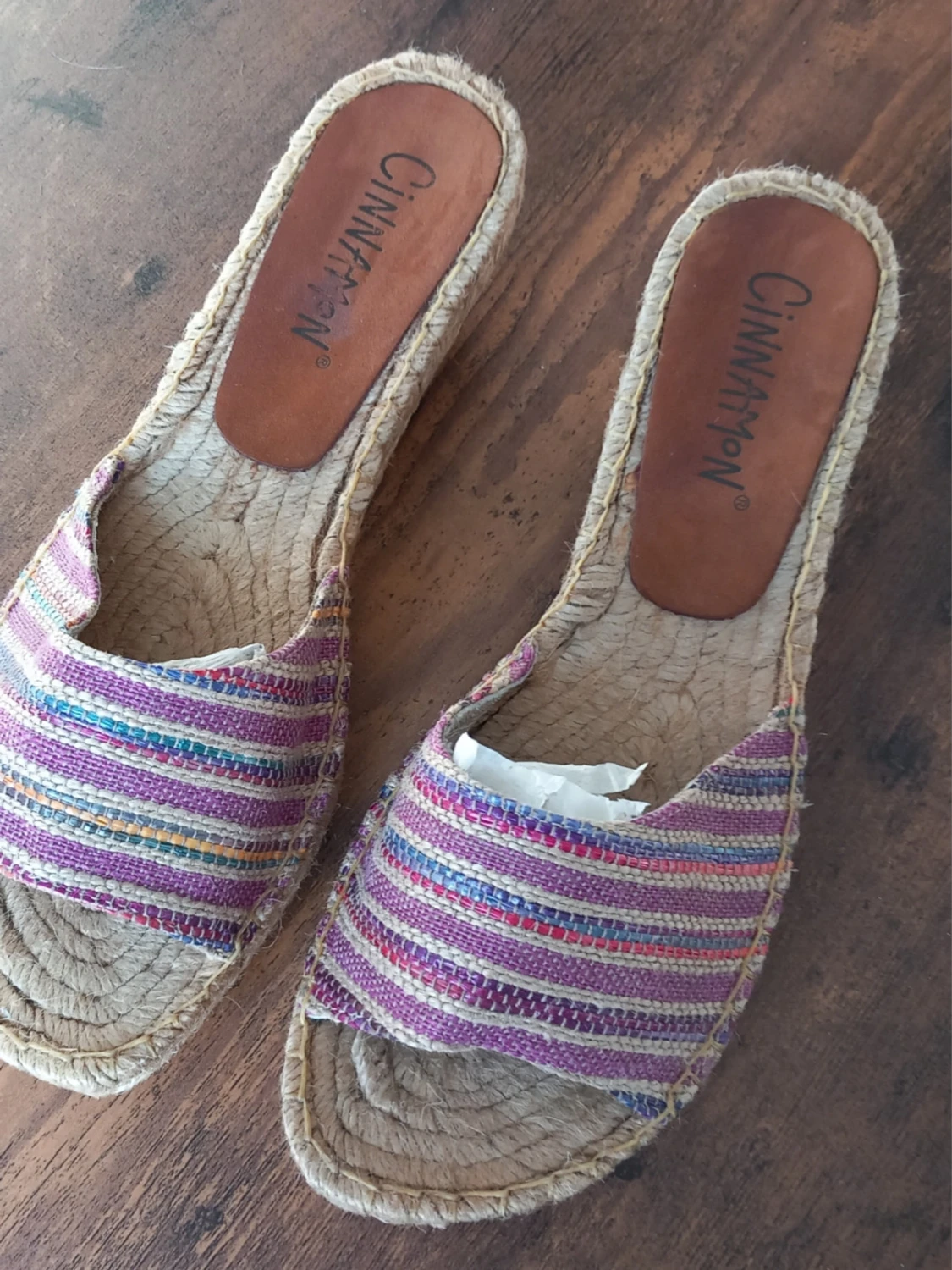 Randiga kilklackssandaler Cinnamon storlek 41  - 6