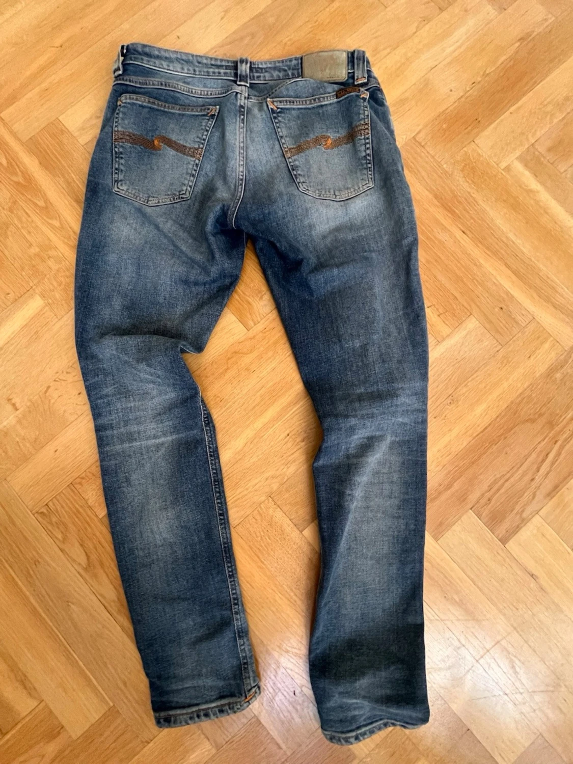 Blå slim fit jeans från Nudie - 1