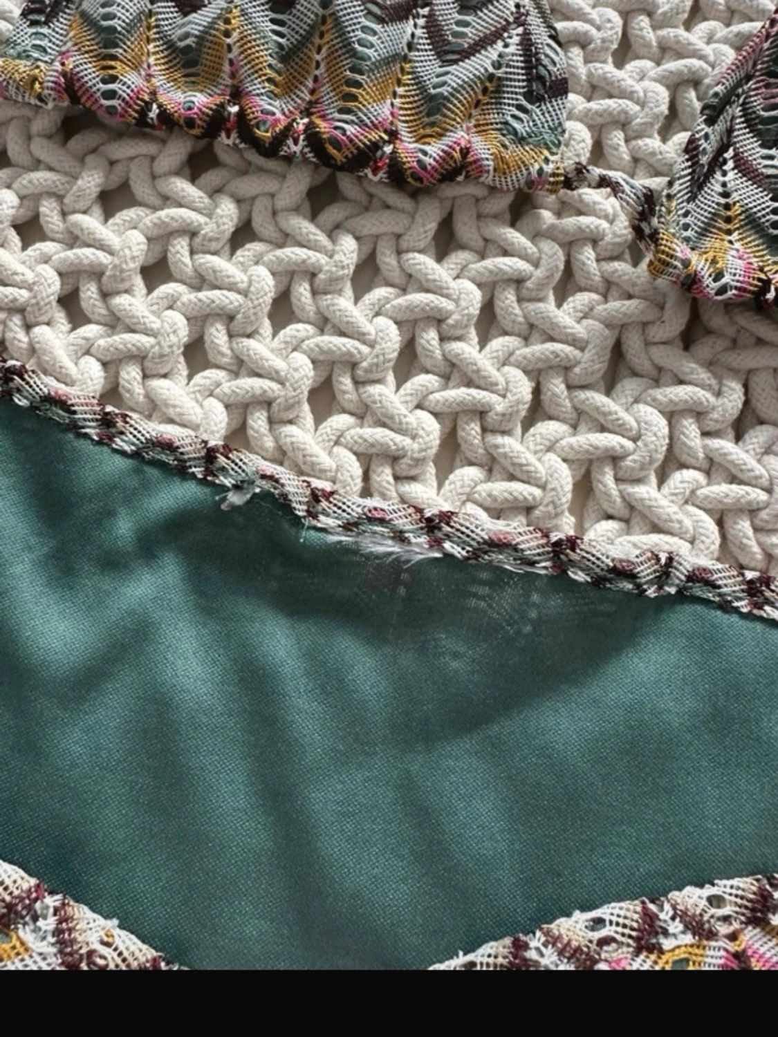 Mönstrad trekantsbikini med knyt - 1