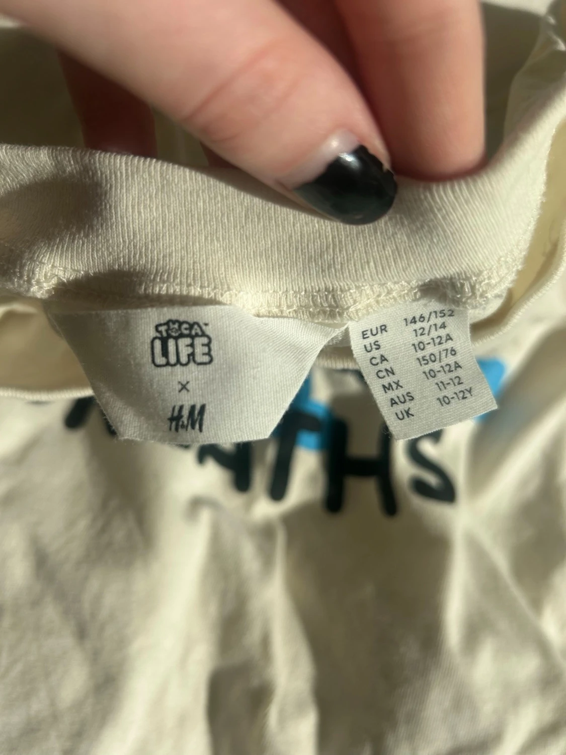 Vit långärmad t-shirt med tryck - 2