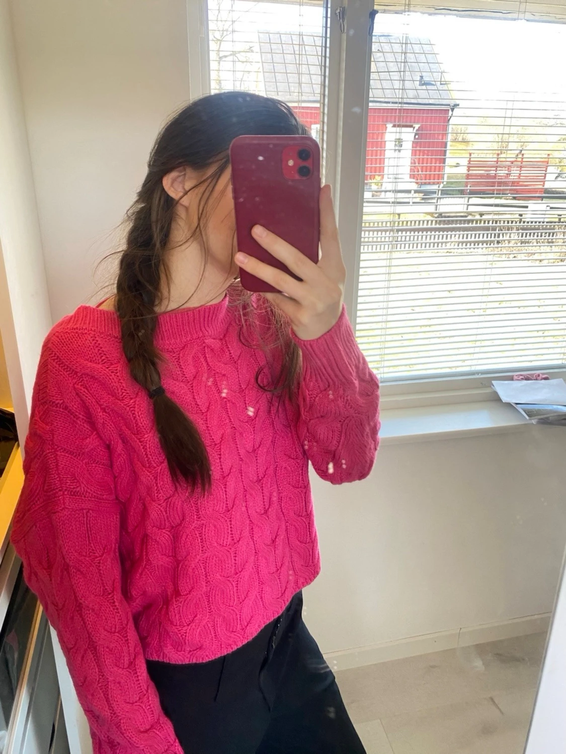 Rosa stickad Tröja - 1