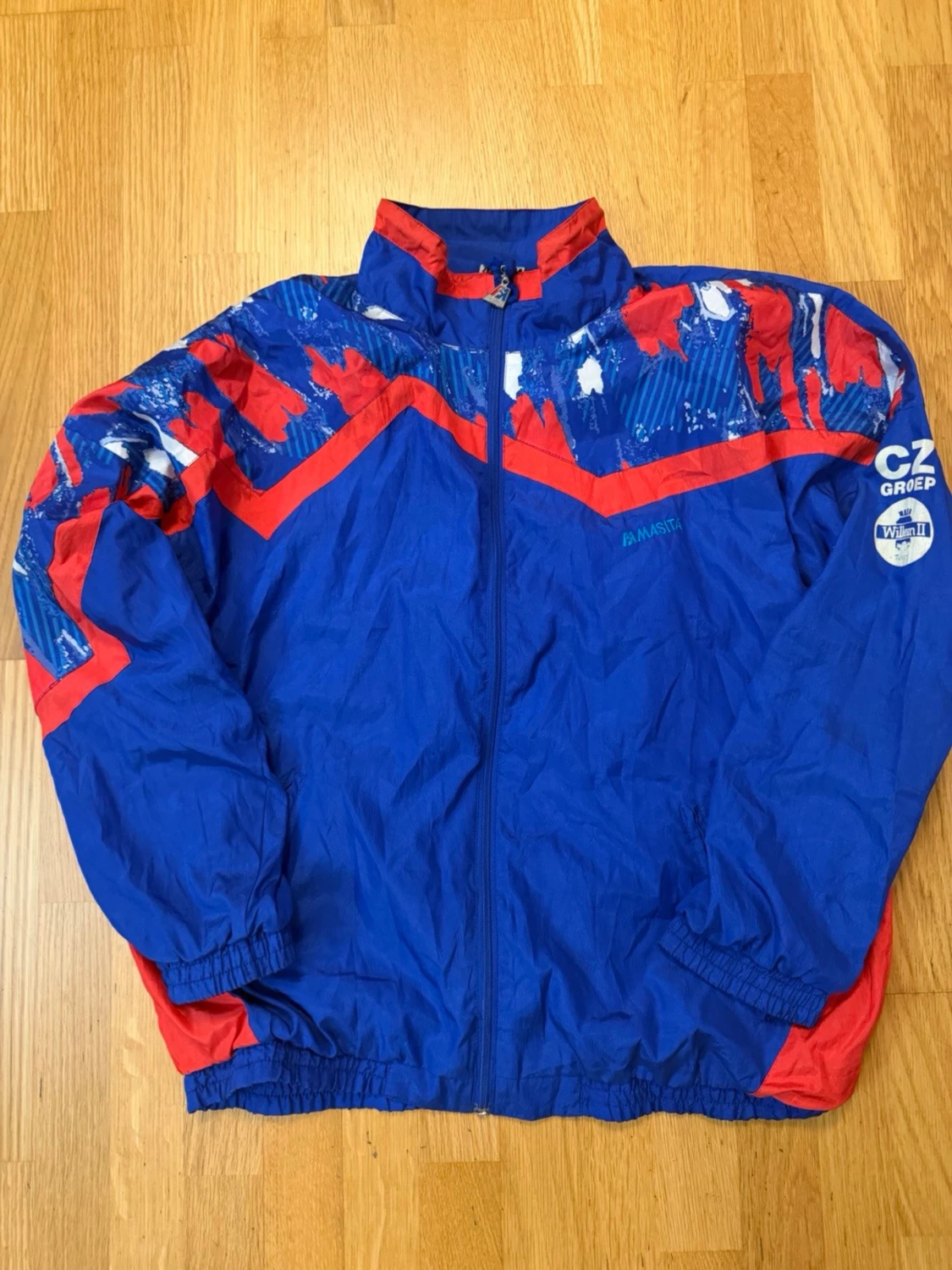 Retro blå och röd vindjacka  - 1