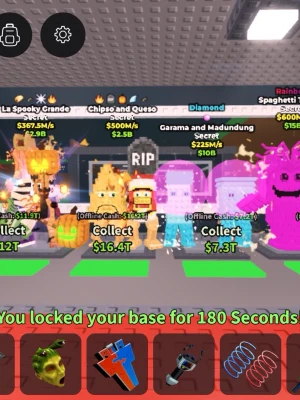 Roblox-spel: Steal a brainrot  - Säljer ett digitalt spel inom Roblox-plattformen, Tycoon Simulator. Spelet har färgglada och blockiga karaktärer, med inslag av guld, diamant och hemliga skins. Perfekt för dig som gillar strategi och att samla resurser. Materialet är digitalt och spelet har en modern, pixelbaserad grafik.