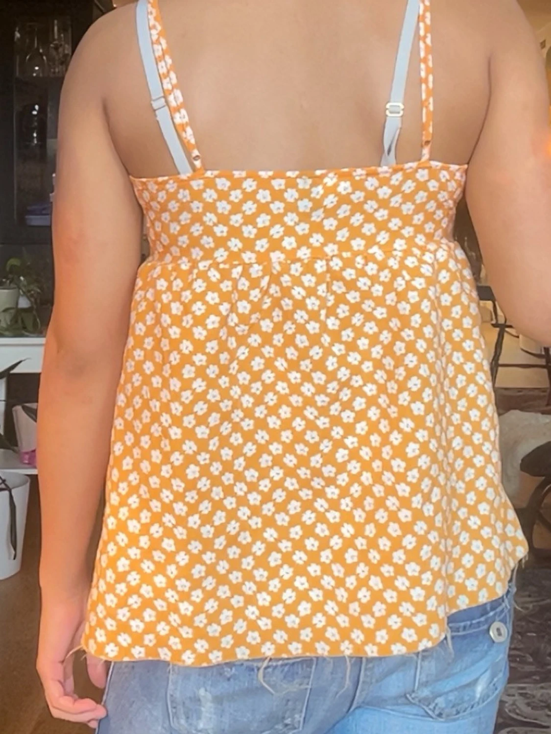 Gul blommig linnetopp - 2