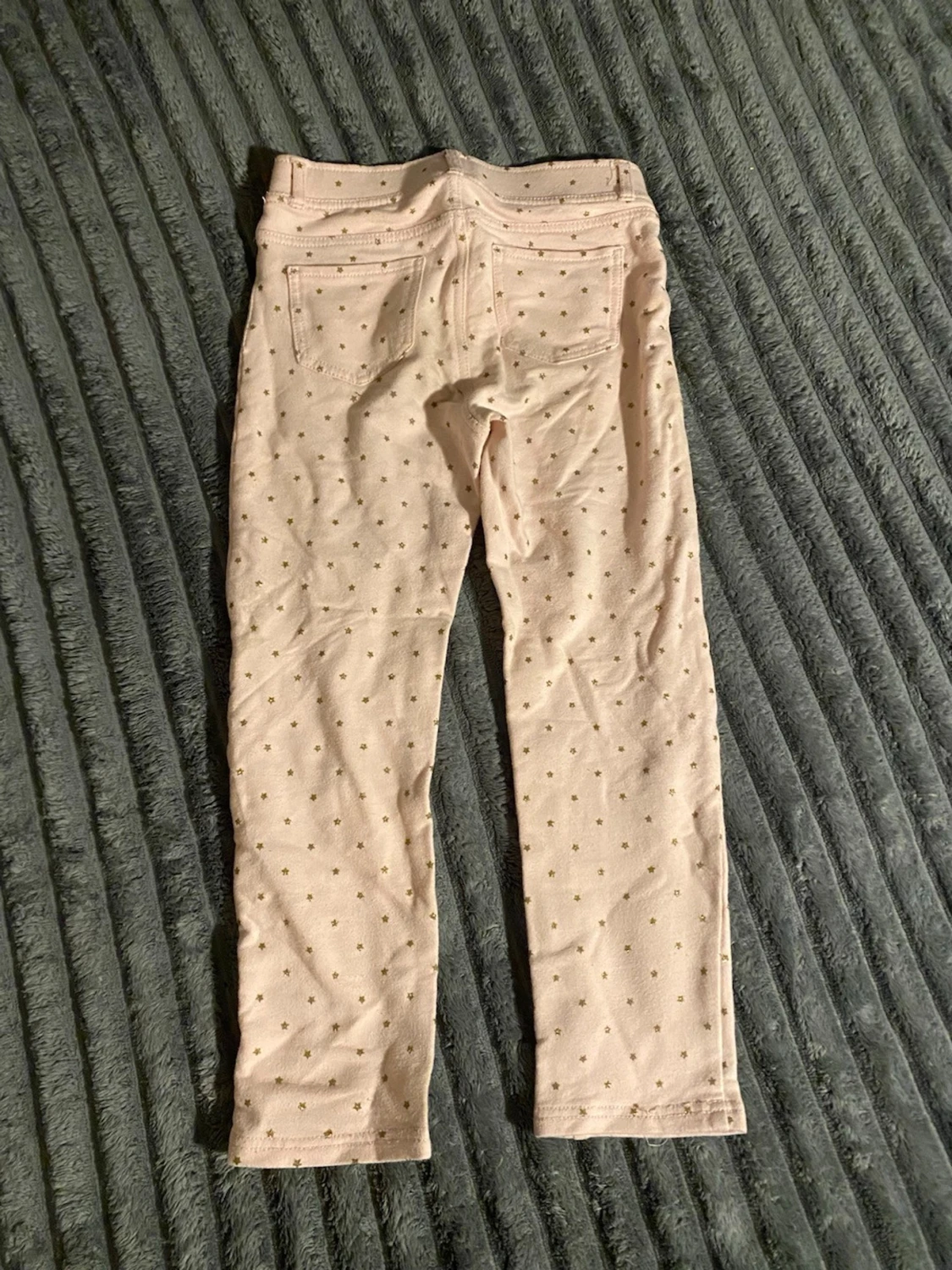 Ljusrosa leggings med guldprickar - 1