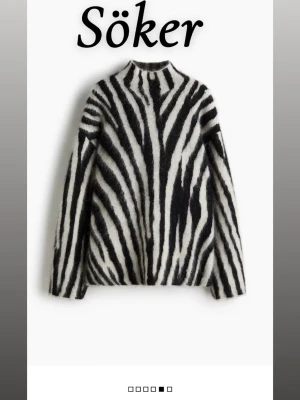 Stickad zebra tröja  - Söker denna stickade zebra tröjan från H&M gärna storlek s eller xs❤️❤️