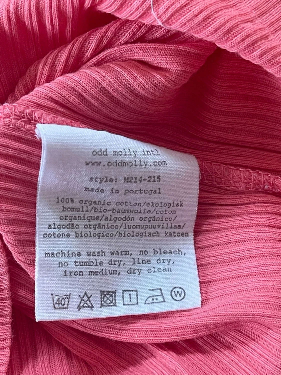 Rosa ribbad linnetopp med spetskant från Odd Molly i storlek S i fint skick - 2