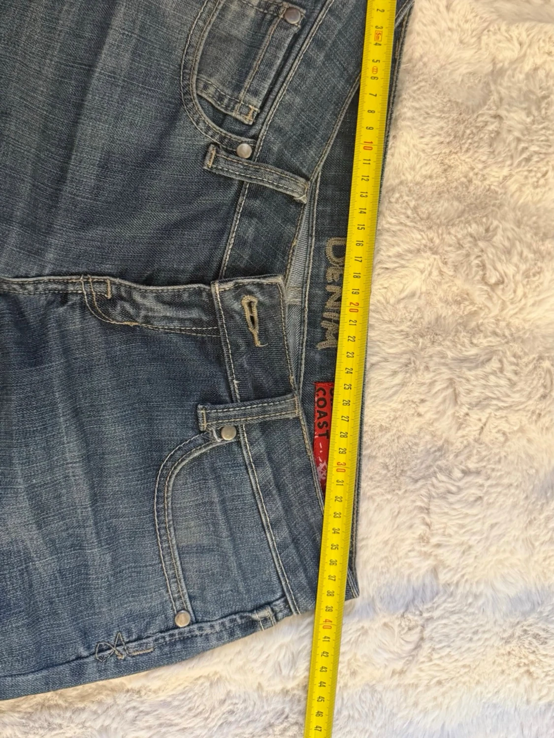 Blå jeans med snörning i sidan - 4
