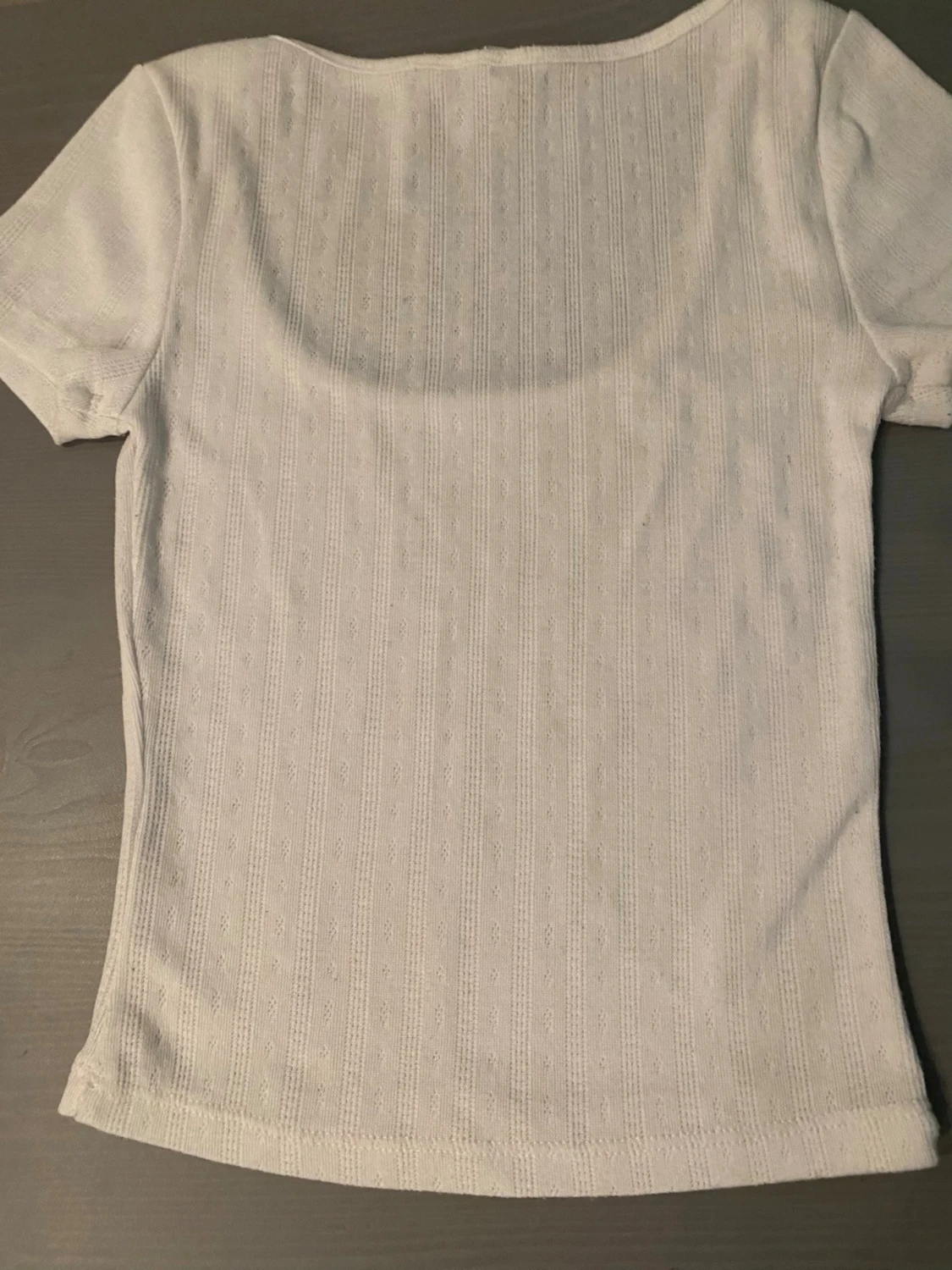 Vit ribbad topp från H&M - 1