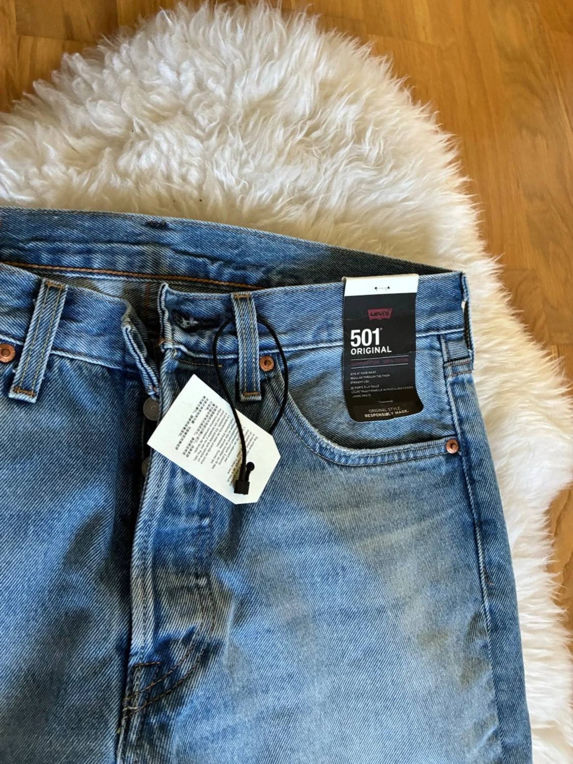 Levi's 501 patchwork jeans blå - 1