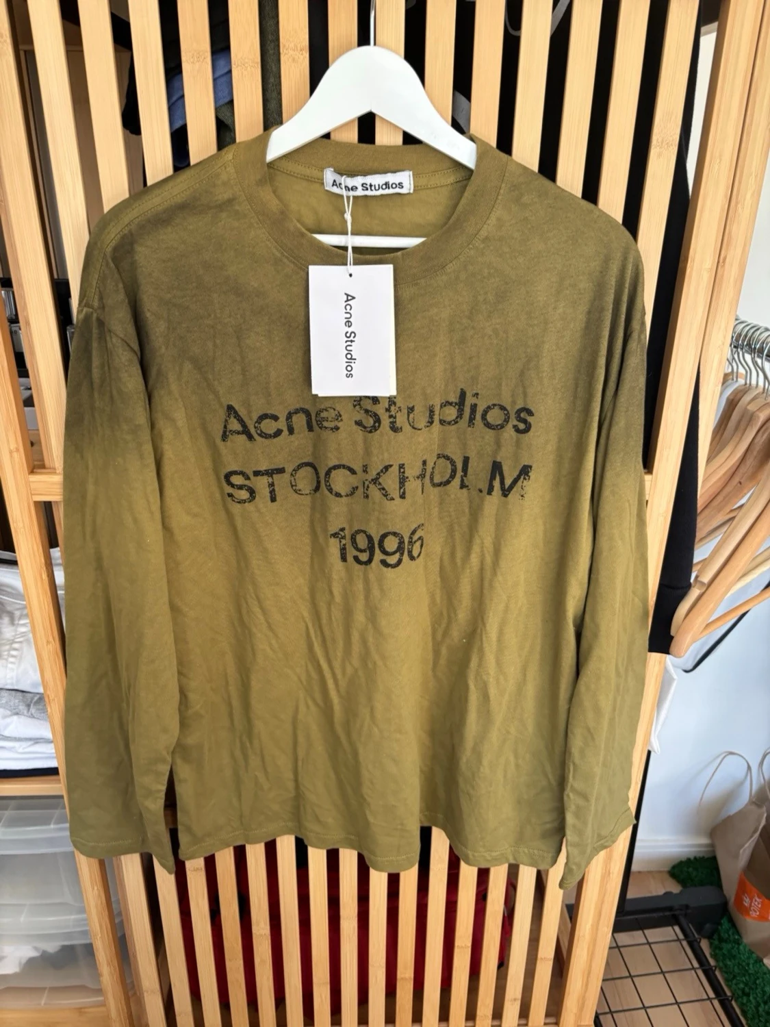 Olivgrön långärmad topp Acne Studios