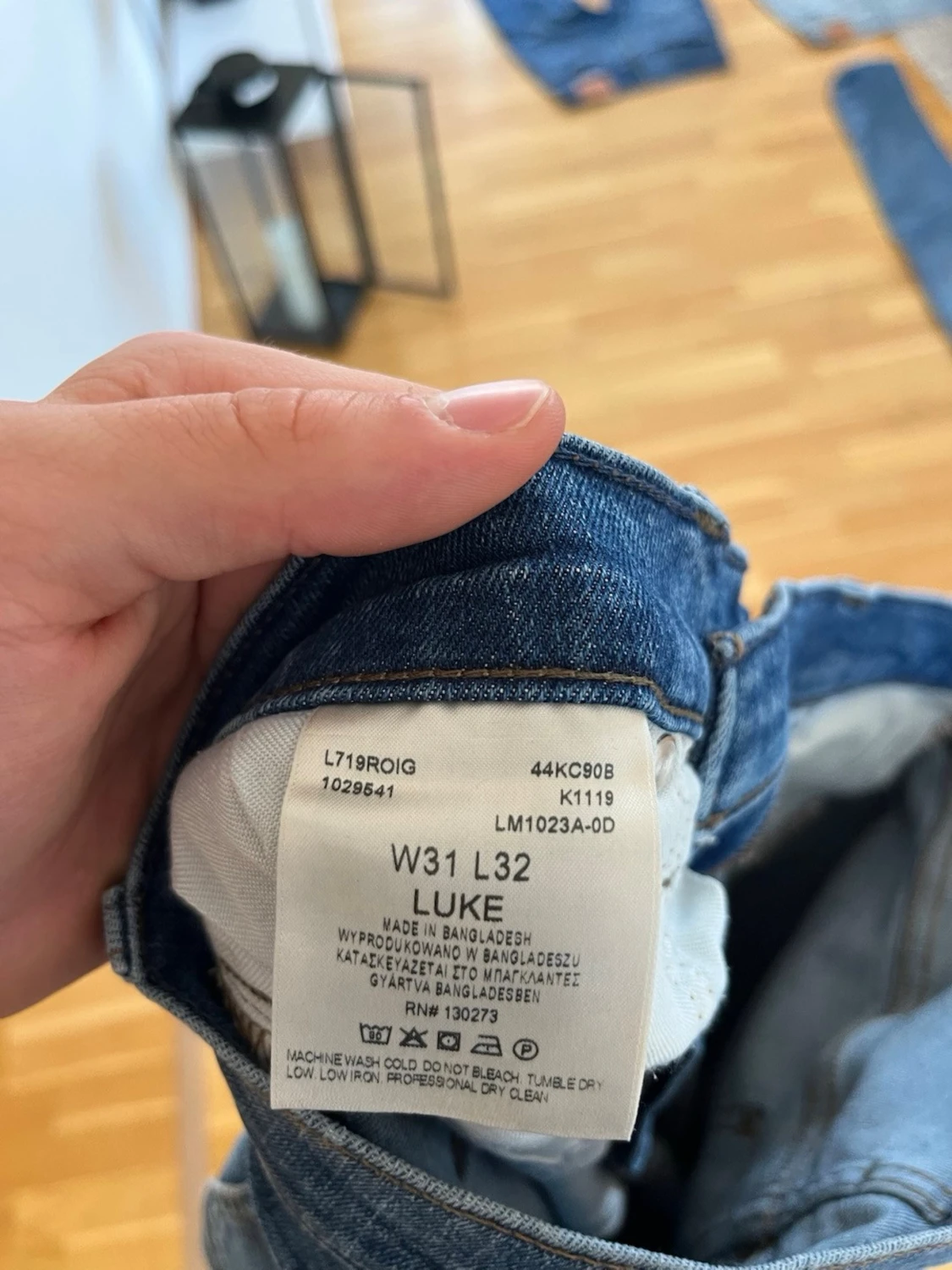 Blå slim fit jeans - 2