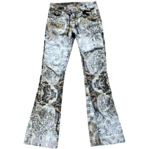 Vintage mönstrade flare jeans, 60tal/ 60s/ 70s/ 70tal/ hippie/ boho/ bohemisk/ bohemian - Coola mönstrade jeans/ byxor! 