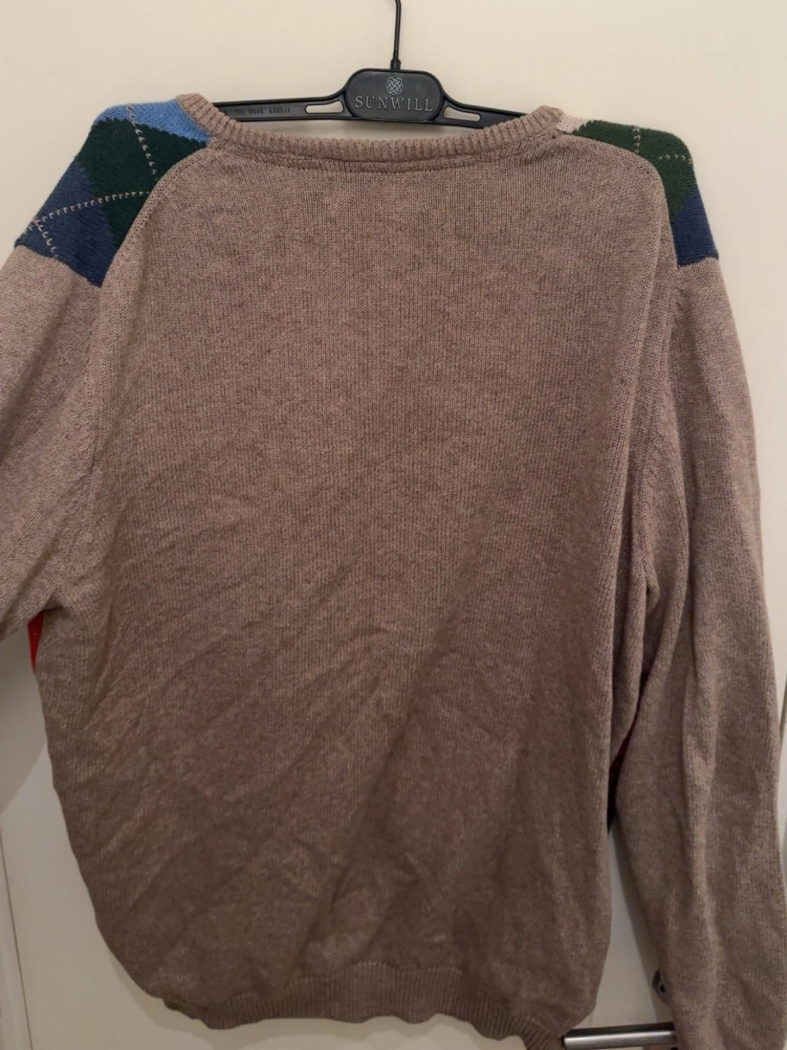 Beige argyle stickad tröja RL - 1