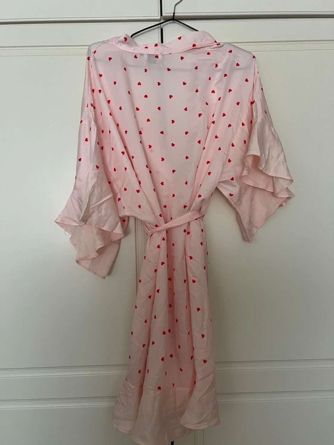 Rosa morgonrock med hjärtan  - 2