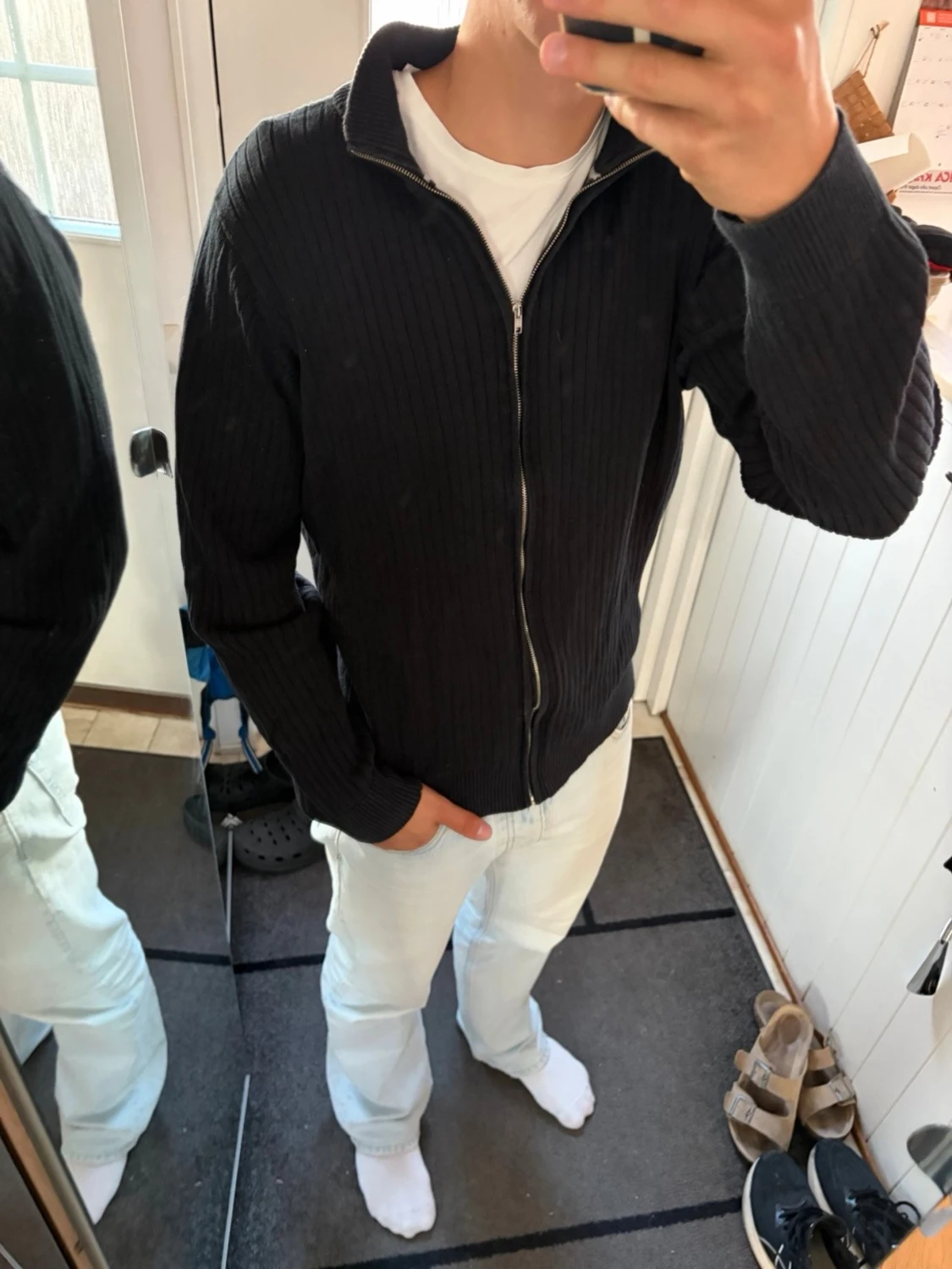 Ribbad hel zip från Dressman