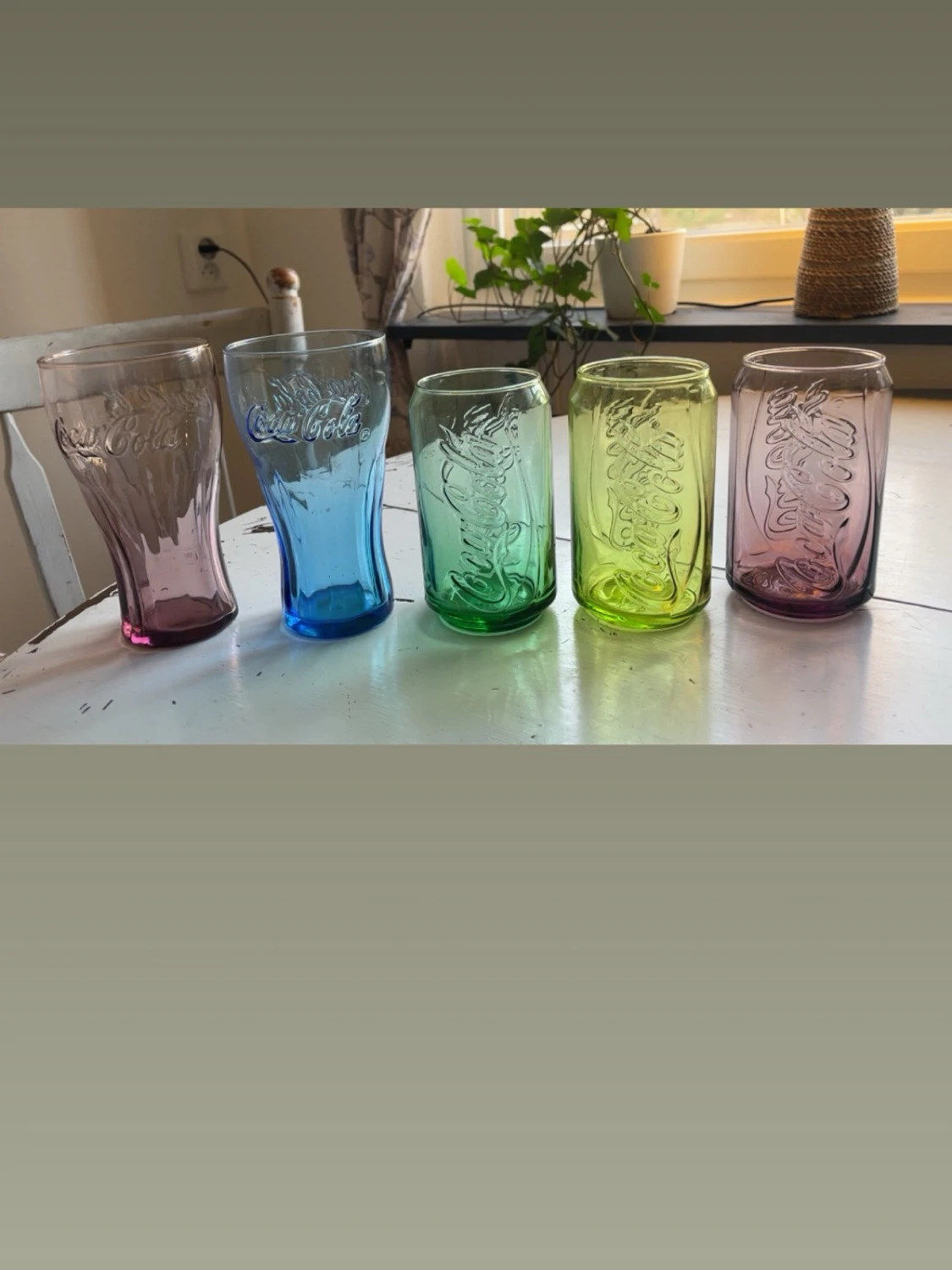 Färgglada Coca-Cola glas 5-pack