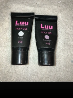 Luu Poly Gel Clear & Frosty Pink 30g - Två tuber Luu Professional Poly Gel för naglar, den rosa har ca hälften kvar 