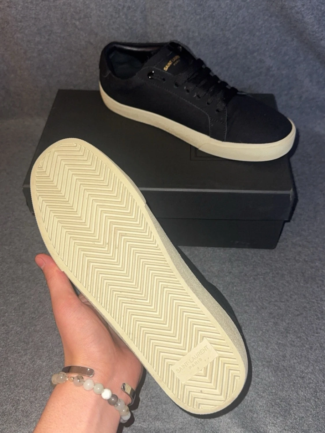 Saint Laurent svarta låga sneakers - 1