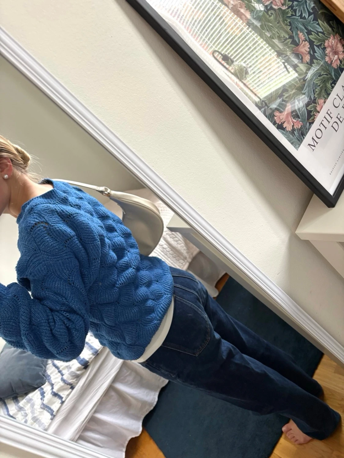 Blå stickad ströks  - 1