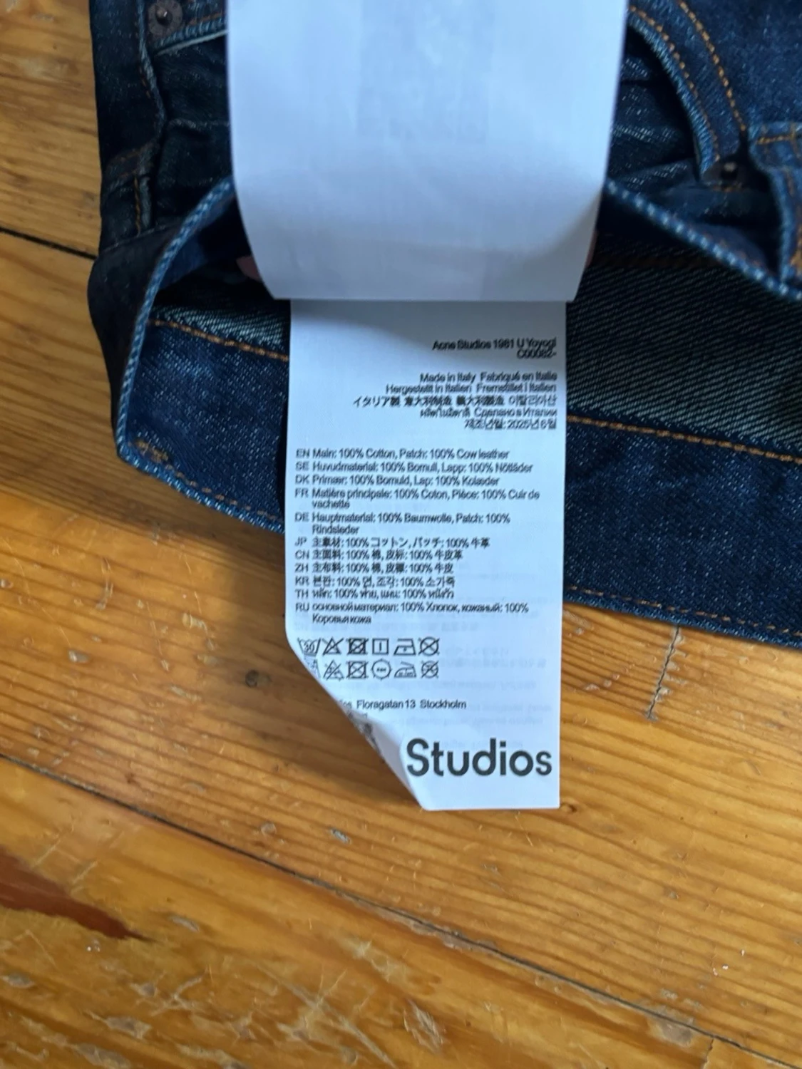 Mörkblå wide leg acne studios jeans - 4