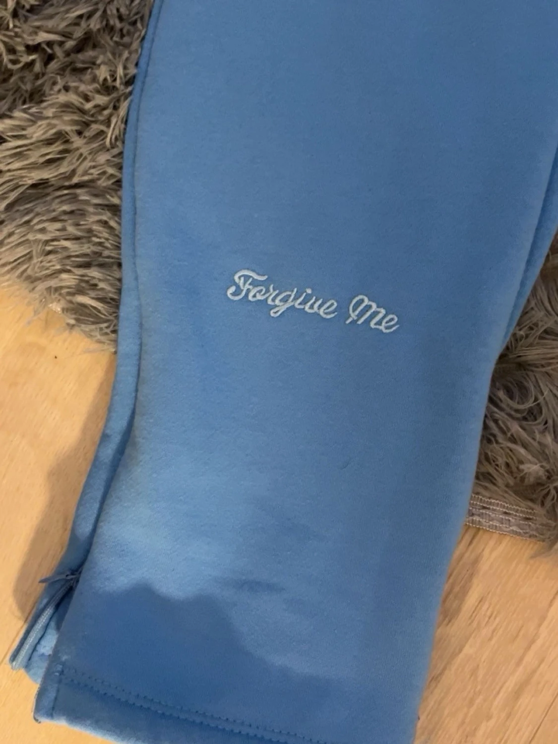 Blå mjukisbyxor med brodyr - 4