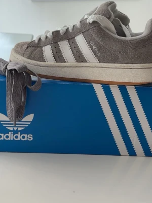 Adidas campus - Tjena! Säljer dessa stilrena Adidas campus från Adidas i storlek 36 2/3. Skorna har en stilren look och passar till det flesta outfits. Skorna har omhändertagits okej och har tecken på deffekter. Skulle säga att skorna är i 7/10 skick. Deffekter förkommer runt båda hällarna (märks ej av vid användning) bara att höra av sig ifall det är något man undrar! | skor, extra snören och original skolåda följer med vid köp | 