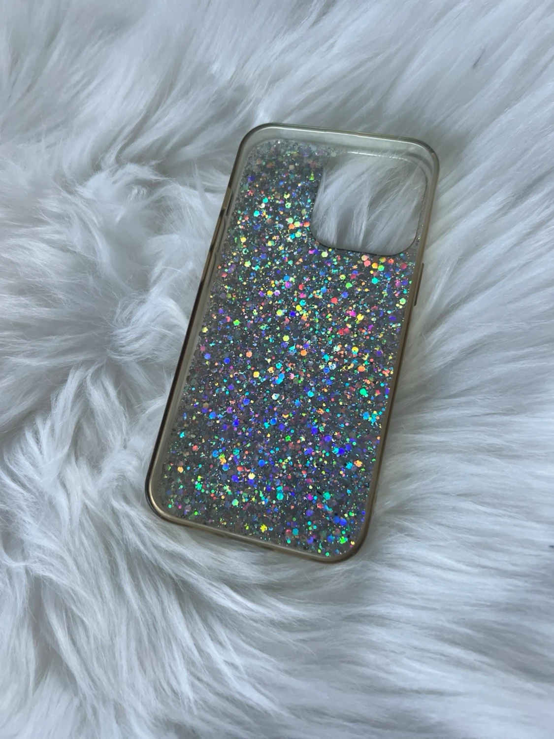 Glittrigt silvrigt mobilskal iPhone 13 Pro - 1